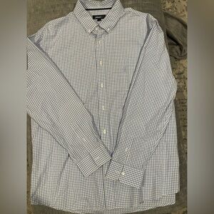 johnnie-O Blue and White Gingham Shirt Size XXL
